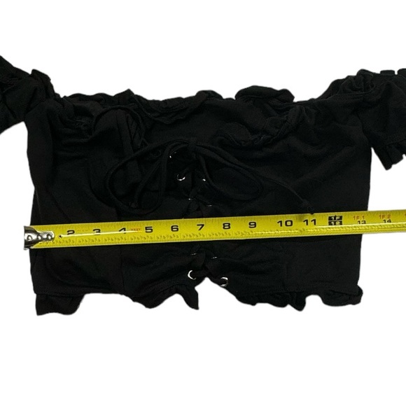 Sarah La size large off the shoulder style black lace up top in great condition! - Picture 4 of 8